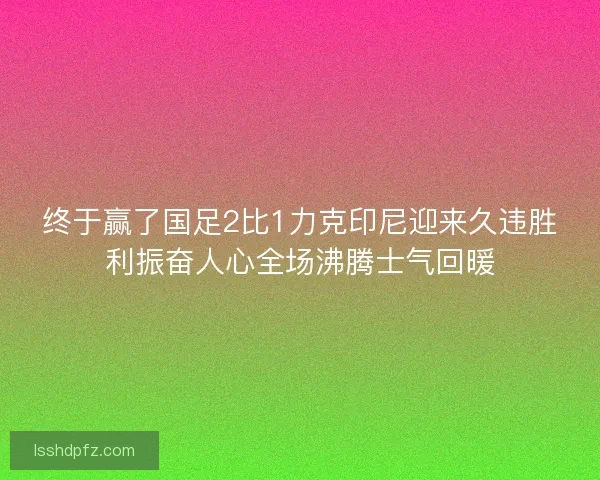 终于赢了国足2比1力克印尼迎来久违胜利振奋人心全场沸腾士气回暖